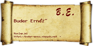 Buder Ernő névjegykártya