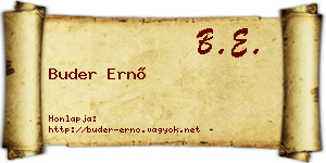 Buder Ernő névjegykártya